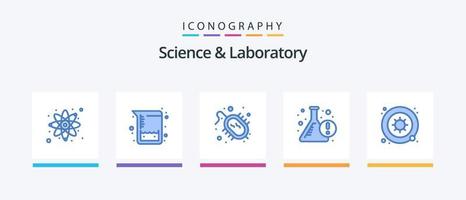 vetenskap blå 5 ikon packa Inklusive vetenskap. bakterier. virus. bakterie. flaska. kreativ ikoner design vektor