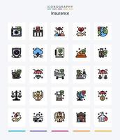 kreative Versicherung 25 Zeilen gefülltes Icon Pack wie Versicherung. Herz. Eigentum. Versicherung. Hand vektor