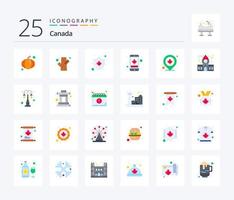 kanada 25 platt Färg ikon packa Inklusive blad. mobil. Kanada. blad. kanada vektor