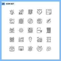 25 kreative Symbole moderne Zeichen und Symbole der Linienentwicklung Datendesign vpn editierbare Vektordesign-Elemente vektor