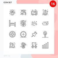 16 kreativ ikoner modern tecken och symboler av hotell rabatt mat märka märka redigerbar vektor design element