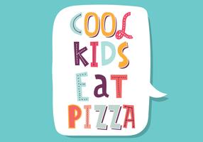 Coola barn äter pizza vektor