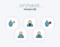 mit menschlicher Linie gefülltes Icon-Pack 5-Icon-Design. menschlich. Benutzerbild. menschlich. Profil. Beschreibung vektor
