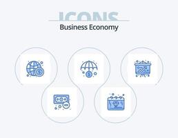 ekonomi blå ikon packa 5 ikon design. ekonomi. pengar. pengar. ekonomi. internationell vektor