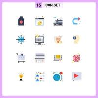16 kreativ ikoner modern tecken och symboler av server internet stad rätt tecken redigerbar packa av kreativ vektor design element