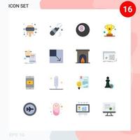 uppsättning av 16 vektor platt färger på rutnät för tillväxt inlärning biljard kunskap Framgång redigerbar packa av kreativ vektor design element