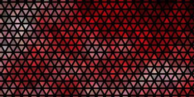 mörk röd vektor bakgrund med linjer, trianglar.