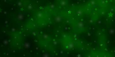 dunkelgrünes Vektorlayout mit hellen Sternen. vektor