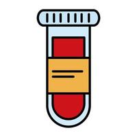 rörprov med blodlinje och fyllningsstil vektor