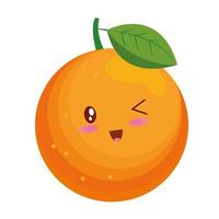 Orange Zitrusfrucht Kiut Food Kawaii Charakter vektor