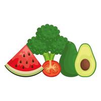 färska grönsaker och frukter hälsosam mat vektor
