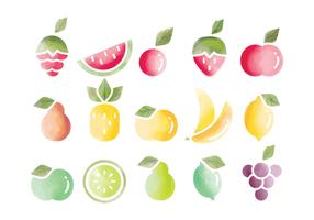 Vektor akvarell frukter