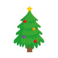 glad jul dekoration av pinjeträd vektor