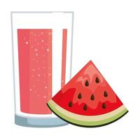 vattenmelon juice frukt med glas vektor