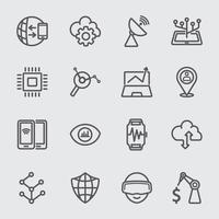 Business Technology Line Icons eingestellt vektor