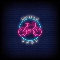 Fahrrad Shop Leuchtreklamen Stil Text Vektor