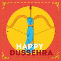 Fröhliche Dussehra-Feier mit Lord Rama Hand und Bogenwaffe vektor