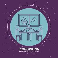 Bündel von Arbeiteravataren, Coworking Line Style Icons vektor