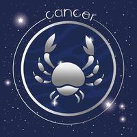 cancer stjärntecken silver design vektor