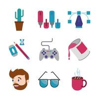 Designer Flat Icon Set vektor