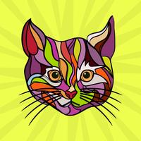 platt katt popkonst vektor illustration