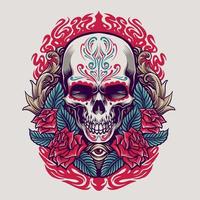 dia de los muertos mexikanische Schädelillustration vektor