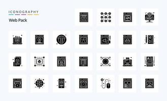 25 Web Pack Solid Glyph Icon Pack vektor