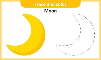 spåra och färga månen vektor