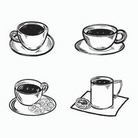 Satz Tassen Kaffee Illustration vektor