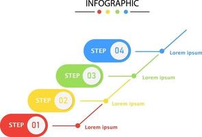 Infografik Schritt für Schritt flach nach oben vektor