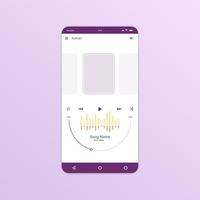 gränssnitt för mobil musikapplikation. design ui, ux, gui skärmar musik app platt designmall för mobilappar vektor