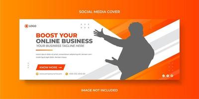företags- och företags sociala medier banner eller omslagsmall med abstrakt formdesign vektor