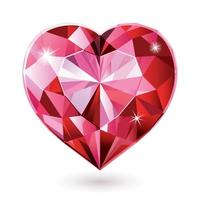 isolierte Vektorillustrationen des Herzens des roten Diamanten