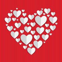 Liebe Herzen Valentinstag Hintergrund, Papierschnitt Stil vektor