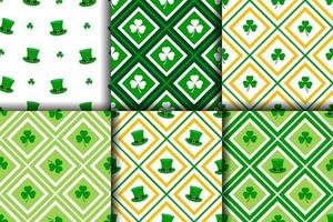 samling av St. Patrick's sömlösa mönster vektor