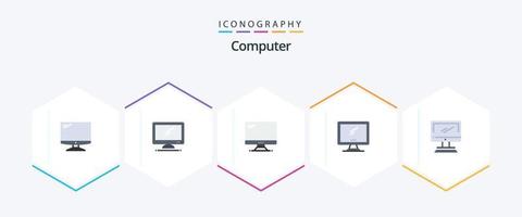 Computer 25 Flat Icon Pack inklusive . vektor