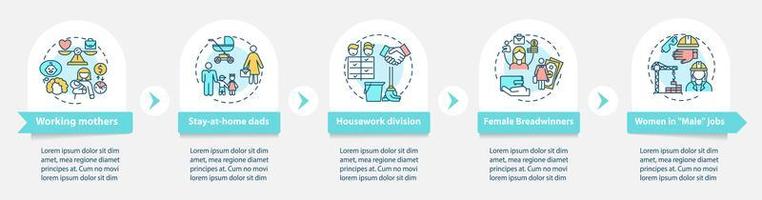 Ändern der Geschlechtsrollen-Vektor-Infografik-Vorlage vektor