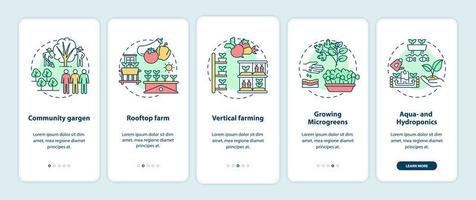 urban jordbruk ombord mobilappsideskärm med koncept vektor