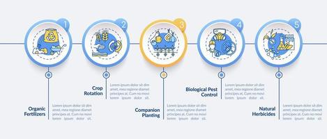 Vektor-Infografik-Vorlage für Prinzipien des ökologischen Landbaus vektor