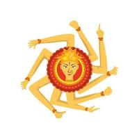 Göttin Durga Maa auf weißem Hintergrund vektor