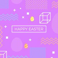 Frohe Ostern Memphis Style Vector Hintergrund