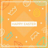 Frohe Ostern Memphis Style Vector Hintergrund