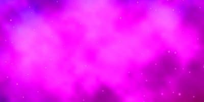 ljuslila, rosa vektorbakgrund med små och stora stjärnor. vektor