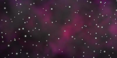 mörk lila vektor bakgrund med färgglada stjärnor.