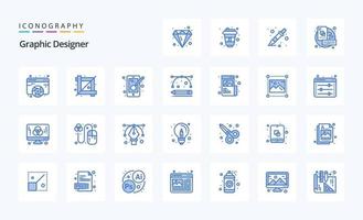 25 blaue Icon-Packs für Grafikdesigner vektor