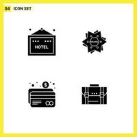 4 kreative Symbole moderne Zeichen und Symbole der Hotelbanking-Stern-Logo-Zahlung editierbare Vektordesign-Elemente vektor