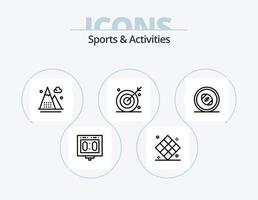 Sport- und Aktivitätslinie Icon Pack 5 Icon Design. Spiel. Spielball. Sport. Gesundheitspflege. Spiel vektor