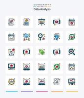 kreative Datenanalyse 25 zeilengefülltes Icon Pack wie Graph. Webanalyse. Analyse. Analyse. Daten vektor