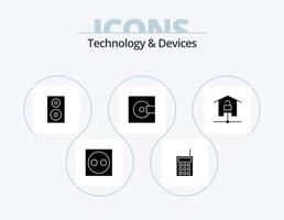 Geräte-Glyphen-Icon-Pack 5 Icon-Design. Minidisc. Geräte. Talkie. Technologie. Produkte vektor