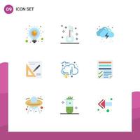 9 platt Färg begrepp för webbplatser mobil och appar folkmassan finansiering presentation moln layout ljus redigerbar vektor design element